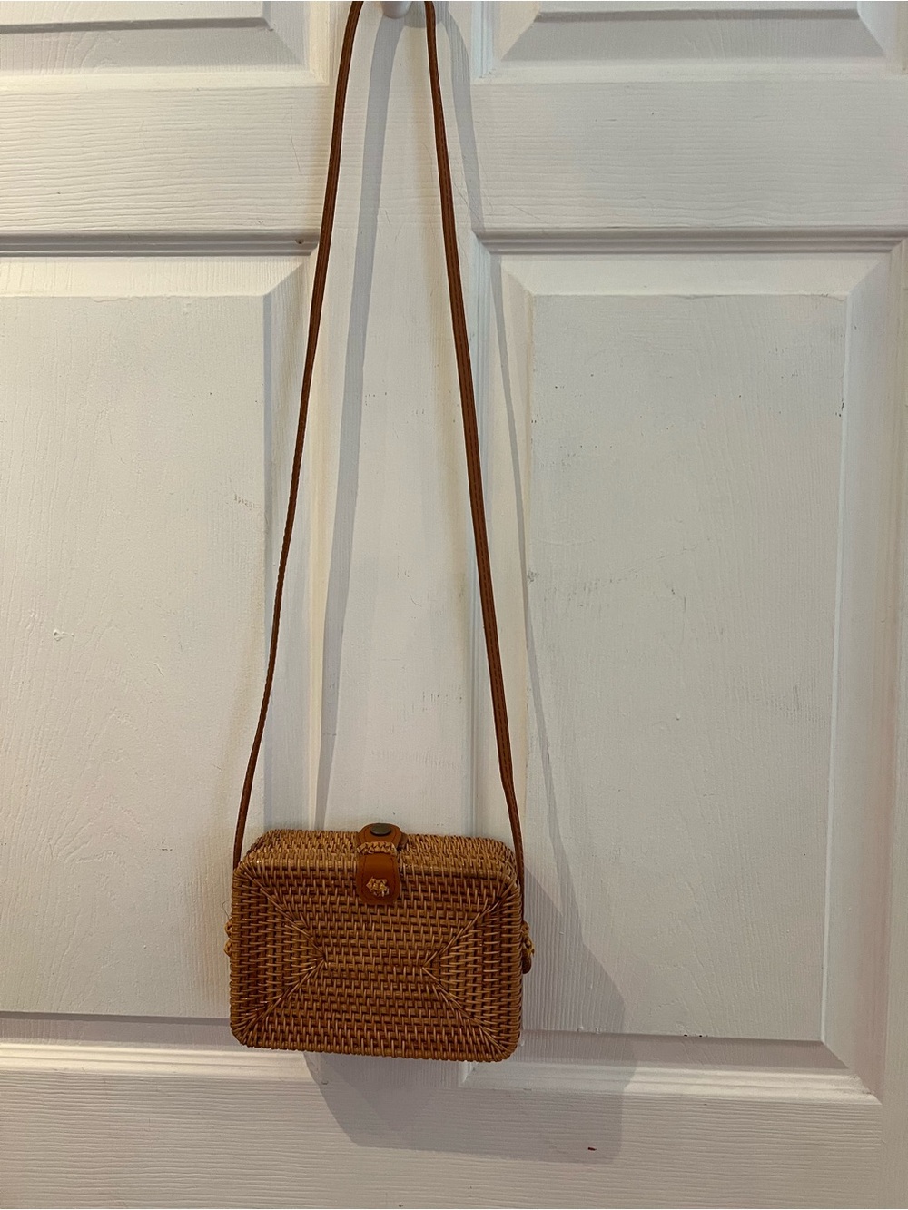 Woven Straw Crossbody Bag in Brown - Women's Shoulder Bag